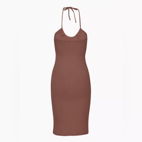 Wilfred Lanai Midi Bodycon Mocha Sorbet Dress - Picture 1 of 7